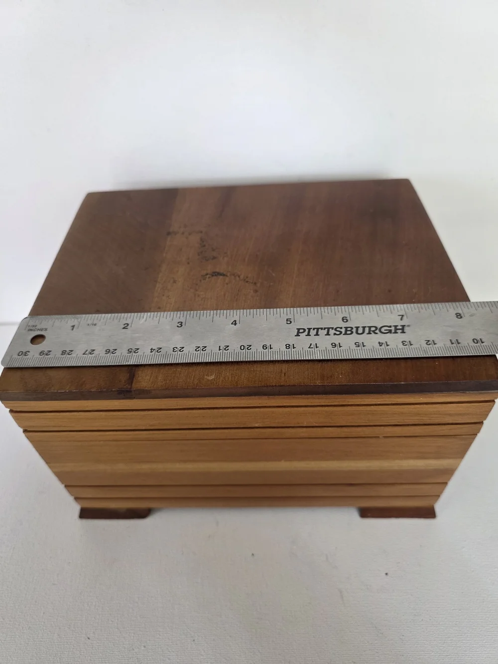 Vintage Wooden Jewelry Box Organizer - Natural Brown